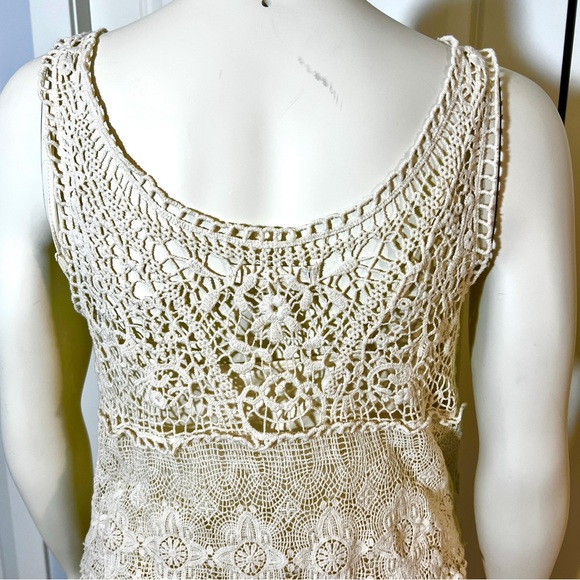 American Eagle Ivory Crochet Dress Sz L - Picture 4 of 7